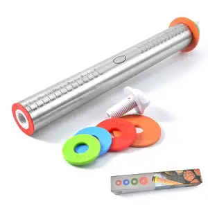 Produtos mais vendidos 2021 nos EUA Amazon Kitchen Accessories Baking Equipment Rolling Pin ajustável de aço inoxidável com 4 Ring