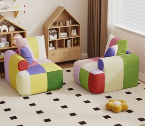 <span class=keywords><strong>Divano</strong></span> Piccolo in Tessuto Colorato per Angolo Lettura Bambini, Imbottito Morbido <span class=keywords><strong>con</strong></span> Riempimento in Spugna per Appartamento e Villa - Product Image 5