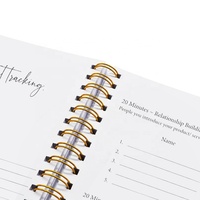 Agenda 2027 personnalisé, carnet à spirales imprimé floral avec reliure dorée et emballage cadeau