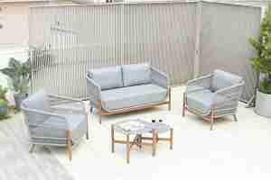 Modern Quality Outdoor Garden Furniture Set Hand Woven Nordic Rope and Chair Metal for Courtyard and Hotel Use - Product Image 2