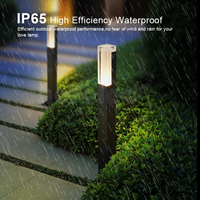 Lámpara de Jardín LED Negra Minimalista, Duradera, de Aluminio Fundido a Presión, IP65, para Caminos Exteriores, con Estaca para el Suelo
