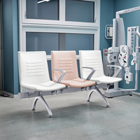 Chaise en acier confortable en mousse haute densité avec accoudoirs en aluminium pour le bureau, l'hôpital et les sièges scolaires