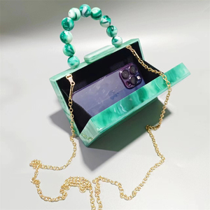 Bolso <span class=keywords><strong>de</strong></span> Mano <span class=keywords><strong>de</strong></span> Acrílico Verde Esmeralda <span class=keywords><strong>de</strong></span> Alta Calidad para Mujer, Bolso <span class=keywords><strong>de</strong></span> Fiesta - Product Image 4