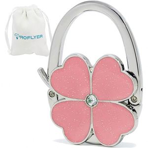 Soporte Plegable para Bolsos con Diseño de Trébol, Hecho a Mano en Metal, para Mesa, Portátil, se Coloca en Casi Cualquier Lugar - Product Image 1