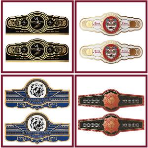 ฉลากวงแหวนซิการ์แบบกำหนดเอง เป็นมิตรกับสิ่งแวดล้อม กันน้ำ ติดด้วยกาว พร้อมปั๊มฟอยล์ทองและลายนูน สำหรับเป็นของขวัญ - Product Image 2