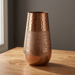 AK Brass Nordic light luxury hammered metal copper <b>vase</b> living room hotel flower arrangement rose <b>lily</b> flowers decorative - Product Image 2
