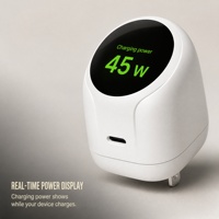Adaptateur secteur USB C mini 45W PD avec affichage numérique pour téléphone, tablette, ordinateur portable et autres appareils USB