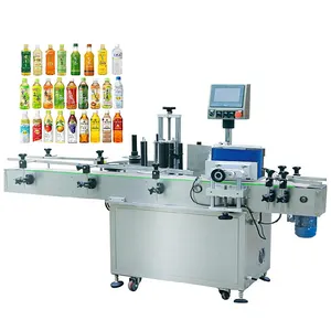 YM510 Auto wrap around stick beverage round glass plastic bottle labeling machine