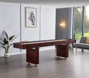 2,74 Meter Massivholz-Shuffleboard-Tisch, Shuffleboard-Spiel für Firmen- oder Familienspielzimmer mit <span class=keywords><strong>Shuffle</strong></span>-Pucks und Wachs, TS-0905 - Product Image 4