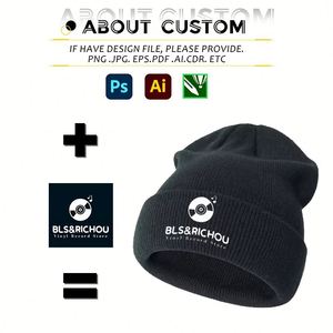 Chapeau pour enfants avec broderie de logo personnalisé, couleur unie, bébé, hiver, épais, plusieurs couleurs, bonnets en acrylique tricotés - Product Image 3