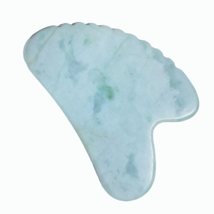 Planche Gua Sha à dents aspect jadéite, outil de massage facial en pierre naturelle pour le soin de la peau et la beauté - Product Image 5