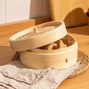 Pequeño pedido chino alto 12 pulgadas bambú Vegetalble vapor conjunto madera hecho a mano cocina amarilla con mango para dumpling <span class=keywords><strong>Dim</strong></span> <span class=keywords><strong>Sum</strong></span> - Product Image 1