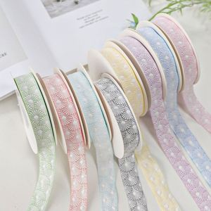 ริบบิ้นโพลีเอสเตอร์ลายนูนดอกเดซี่สีรุ้งขนาด 2.5 ซม. สำหรับห่อของขวัญและตกแต่งกล่องช็อกโกแลต 10 หลา/ม้วน สำหรับวันวาเลนไทน์ - Product Image 1