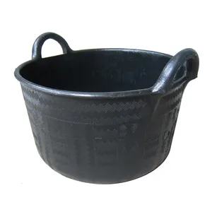 30L Tyre rubber basket feed bucket with two handles
