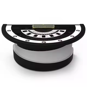 Mesa de póquer de blackjack de 8 jugadores semicircular de 88 pulgadas con bandeja de fichas para juegos de Mahjong - Product Image 4