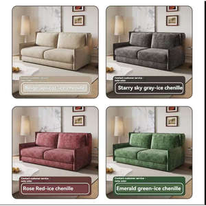 Wholesale Luxury Tufted Chenille Fabric <b>Sleeper</b> Sofa Modern Sofa <b>Bed</b> with Sturdy Metal Frame - Product Image 2