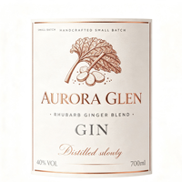 Etiqueta de Ginebra Holográfica Ecológica Personalizada, Estampado Metálico en Relieve con Lámina de Cobre Dorado, Etiqueta Adhesiva con Logotipo en Relieve para Empaque