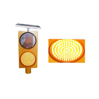 Système d'avertissement routier à double feu de signalisation solaire clignotant jaune avec feu de signalisation solaire à clignotement rapide