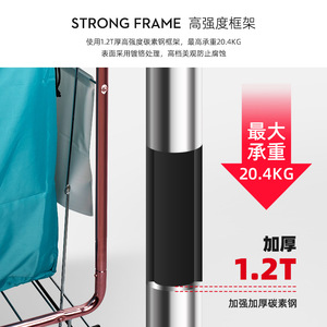 Hospital Waste <b>Cart</b> 46x50x98cm 4 Castors 20kg Capacity Flip Cover For Medical Use - Product Image 3