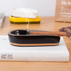 Customizable <b>Ceramic</b> Cigar <b>Ashtray</b> DD0893 Portable Home Gift With Logo Option - Product Image 2