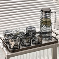 Service à thé et verres à eau en verre de luxe pour la maison et le salon - Ensemble élégant et luxueux pour recevoir à la maison