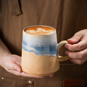 Taza de Cerámica Artesanal de 430 ml, Estilo Clásico, para Café, Desayuno, Agua, Té, Leche, Apta para Lavavajillas, Ecológica - Product Image 4