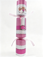 Craquelins de Noël Père Noël roses de 12 pouces - Adorables cadeaux de fête pastel pour les fêtes de fin d'année