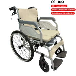 Silla de Ruedas Multifuncional MZU para Inodoro, Cuidado de Ancianos, Ducha, Asiento, Orinal y Viajes en Uno - Product Image 1