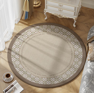 Alfombra redonda con estampado de Día de la suerte de estilo bohemio, tela peinada, no es fácil de pelar, se puede usar en la zona de ocio del balcón de la entrada - Product Image 2