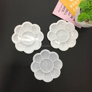 Artecho Custom 11cm Palette plastique en forme de fleur blanche Outil de <span class=keywords><strong>peinture</strong></span> acrylique aquarelle <span class=keywords><strong>gouache</strong></span> à l'huile de petite taille - Product Image 5