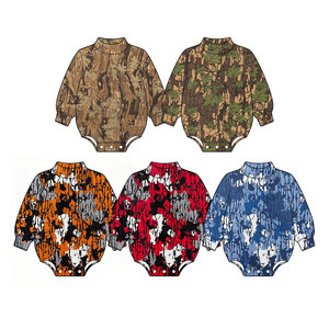 Pre-venta: Ropa para bebés con estampado de camuflaje de ramas forestales, pelele burbuja con cuello simulado para bebés, venta al por mayor de ropa para bebés - Product Image 4