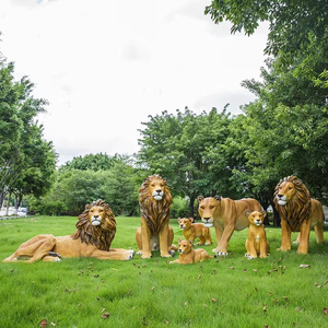 Scultura Personalizzata in Vetroresina a Grandezza Naturale <span class=keywords><strong>di</strong></span> <span class=keywords><strong>Elefante</strong></span> e Giraffa Safari, Dipinta a Mano, Impermeabile, Ornamento Artistico per Decorazione Giardino - Product Image 3