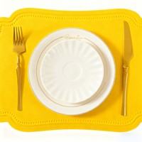 Style européen moderne 2025 nouveauté Imitation cuir PU PVC 3mm d'épaisseur carré napperon résistant à la chaleur antidérapant résistant à l'huile alimentaire