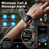 Montre connectée KC108 avec suivi de la forme physique et de la santé, positionnement GPS, appels Bluetooth, batterie de 1200 mAh, lampe torche LED