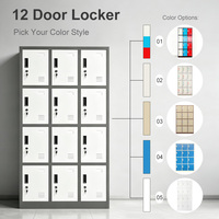 Armoire de rangement métallique robuste à 12 ou 15 portes avec fentes de ventilation pour salle de sport, école, salle des employés - Vente en gros