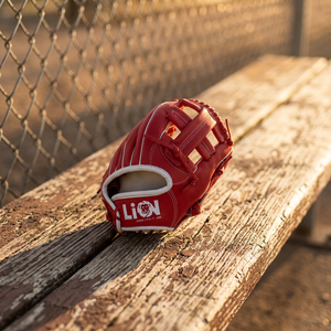 Gant de baseball en cuir pour jeunes de 11 pouces, design rouge vif, pour lanceur droitier, avec balle en caoutchouc, utilisation en extérieur - Product Image 5