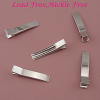 3.5cm 4.8cm Argent Rectangle Arqué Métal Pinces Alligator avec Double Prongs Canard Épingles À Cheveux Barrettes À Cheveux