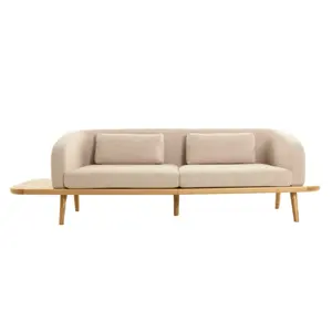 Ghế Sofa Khung Gỗ Nguyên Khối Với Bàn Cà Phê Ghế Sofa Thoải Mái Bằng Vải Cho Phòng Khách SF-S143