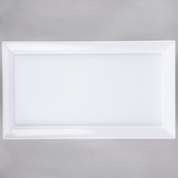 Plateau Service Nampan Plastik Plateau Nordique en Mélamine, 28 "X 16" Plateau Rectangle en Plastique Mélamine Siciliano Blanc