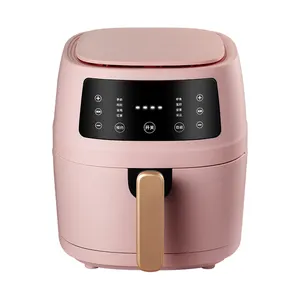 Freidora eléctrica inteligente de 2400W, freidora de aire con pantalla táctil Rosa personalizada, sin aceite, con vídeo Digital Silvercrest 6L