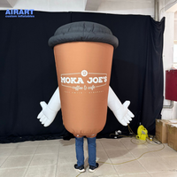 Costume gonflable brun de tasse de café pour l'activité de promotion de magasin, costume gonflable de bouteille de jus d'exposition de publicité pour l'affichage