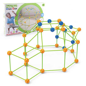 Jouets éducatifs ZG pour enfants, kit de <span class=keywords><strong>construction</strong></span> de forteresse en plastique ABS de 50 pièces, <span class=keywords><strong>construction</strong></span> DIY, châteaux, tunnels, tente de jeu, modèle créatif - Product Image 4