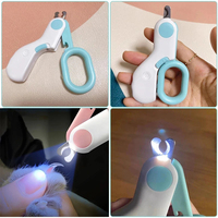 Lampe LED Coupe-ongles pour chat et chien Tondeuse professionnelle à griffes pour animaux de compagnie avec verrouillage de sécurité Kit d'outils de toilettage pour chiots et chatons