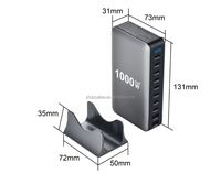 Adaptateur de chargeur de bureau multi-ports 1000W 10 ports USB GaN à charge rapide 140W pour ordinateur portable et tablette