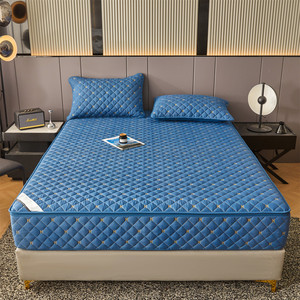 Drap-housse matelassé 6 faces à couverture intégrale antidérapant 720 °   Protège-<span class=keywords><strong>matelas</strong></span> tout usage anti-poussière brodé pour la maison et l'hôtel - Product Image 2