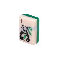 Desain baru buatan tangan Mahjongg Set permainan Monogram Logo berlapis hijau ubin Mahjong
