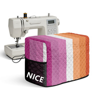 Housse de machine à coudre matelassée imprimée sur mesure (Sept Rayures) pour lesbiennes, série arc-en-ciel gay, en polyester anti-poussière pour la protection des armoires