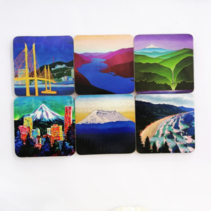 Customized Design Black Sublimation Blank Mdf Print Wood Set Hardboard Cork Coaster Blank