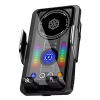 Chargeur sans fil 15W pour voiture, support de téléphone avec refroidissement semi-conducteur, ventilateur intégré et effets lumineux RGB – Vente Flash