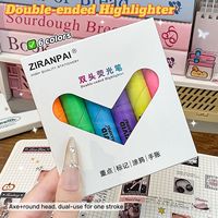 Surligneur transfrontalier à double tête détachable, librement combinable en motifs en forme de cœur pour la prise de notes colorées des étudiants